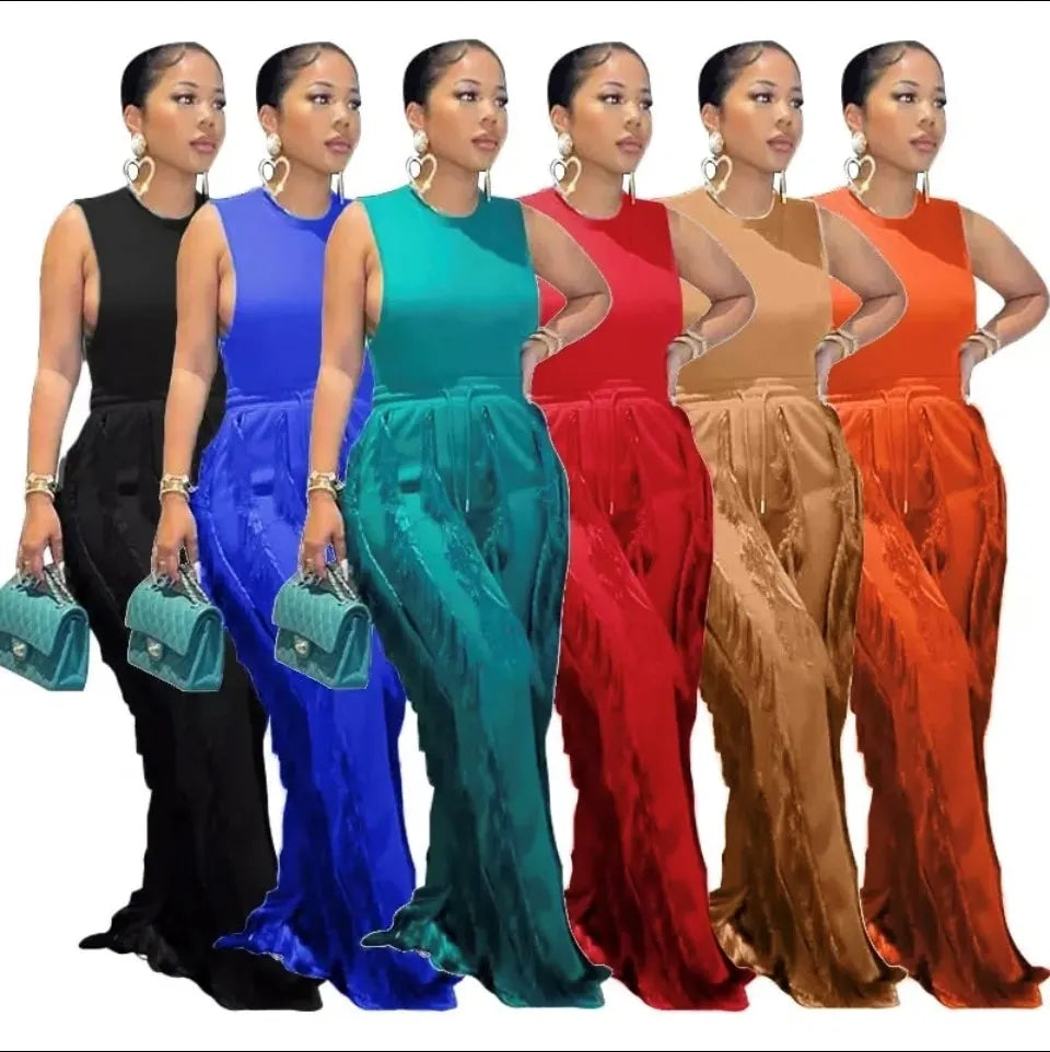 different colors of two piece jumpsuit set
