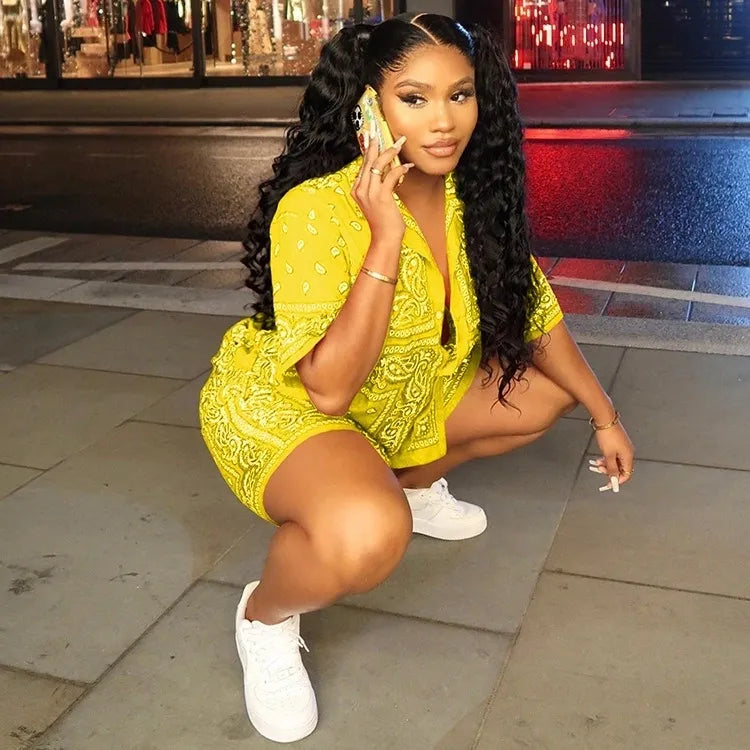 women wearing casual two piece yellow set
