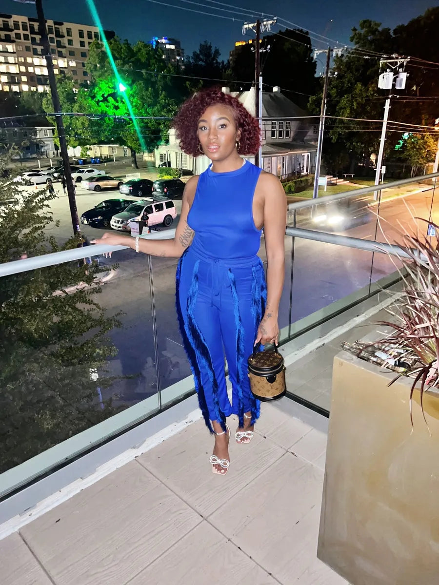 Shop Two Piece Jumpsuit Fringe Set Online at the Best Price CC Opulence